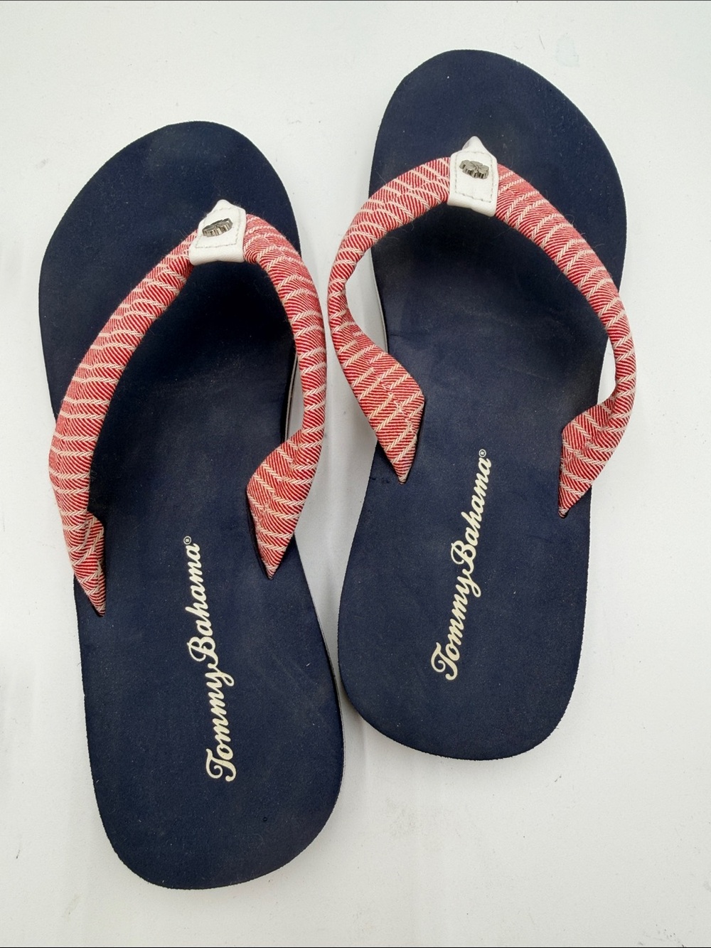 TOMMY BAHAMA sz9.5 PATRIOTIC Red White and Blue Flip Flop Sandals JULY 4th! - Picture 3 of 11